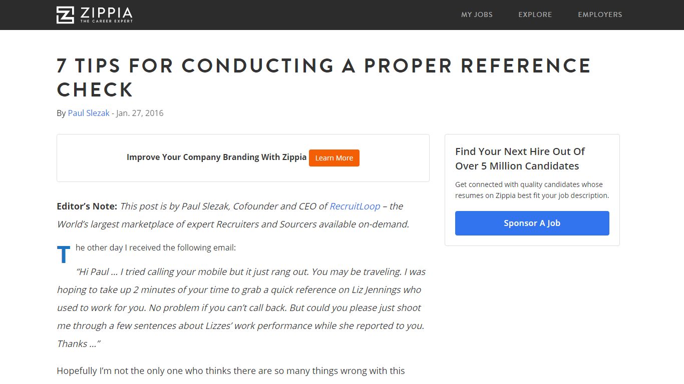 7 Tips for Conducting a Proper Reference Check - Zippia For Employers